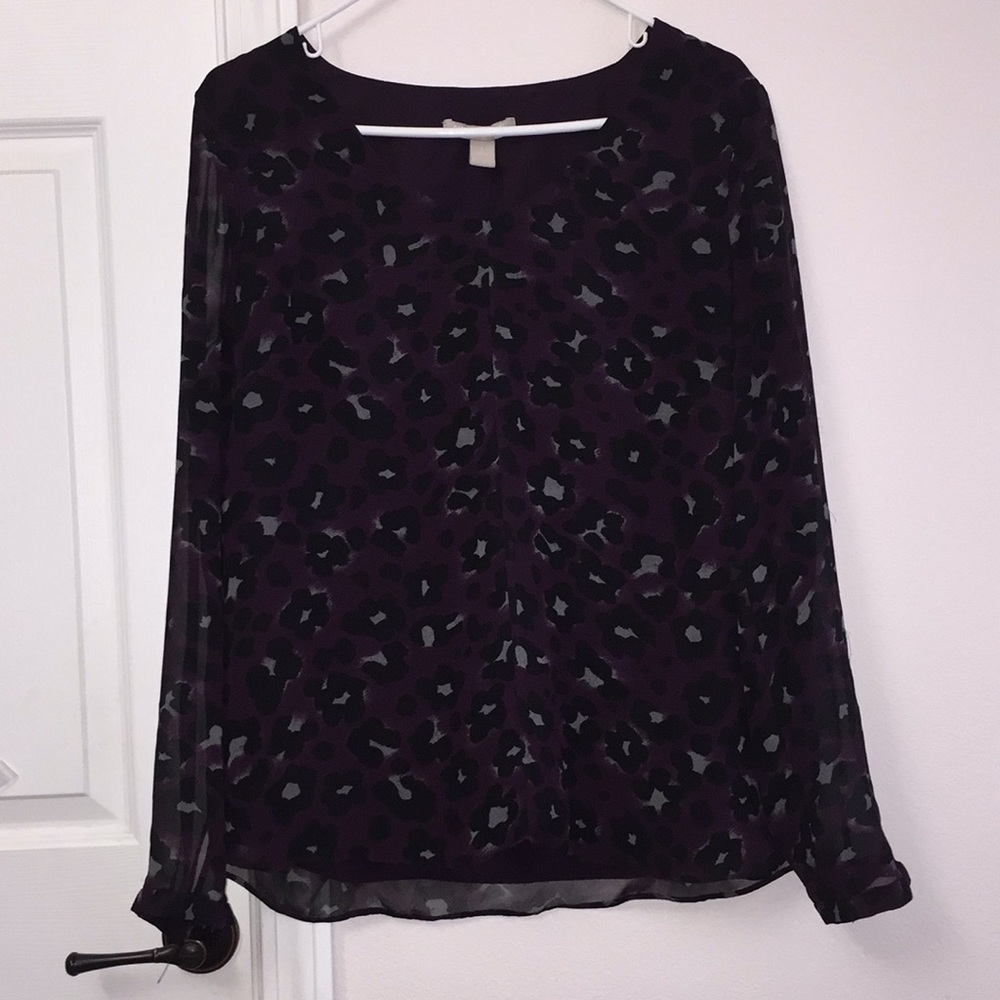 Banana republic purple floral blouse.